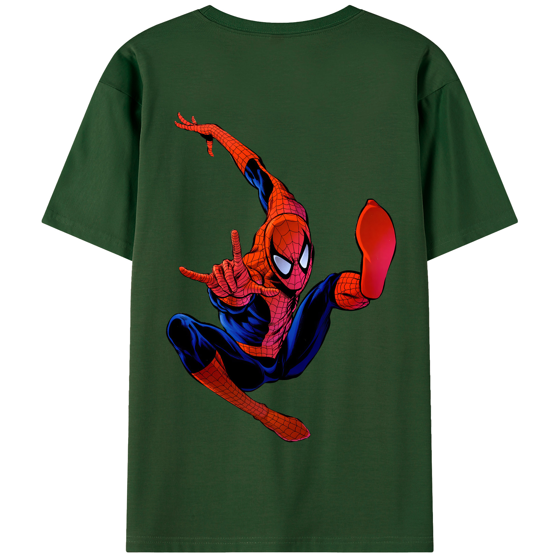 （画像用） Spider Man スパイダーマン 綿100％半袖Tシャツ（背面プリント）
